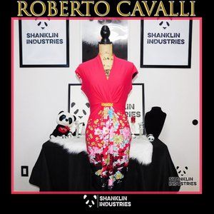 🤍🐼ROBERTO CAVALLI🐼🤍 100% Authentic Gold Plate Crystal Dress SZ IT 44